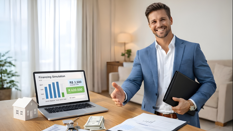 Simulação de financiamento para conhecer seu limite real antes de visitar imóveis com Francisco Lucena Imóveis.